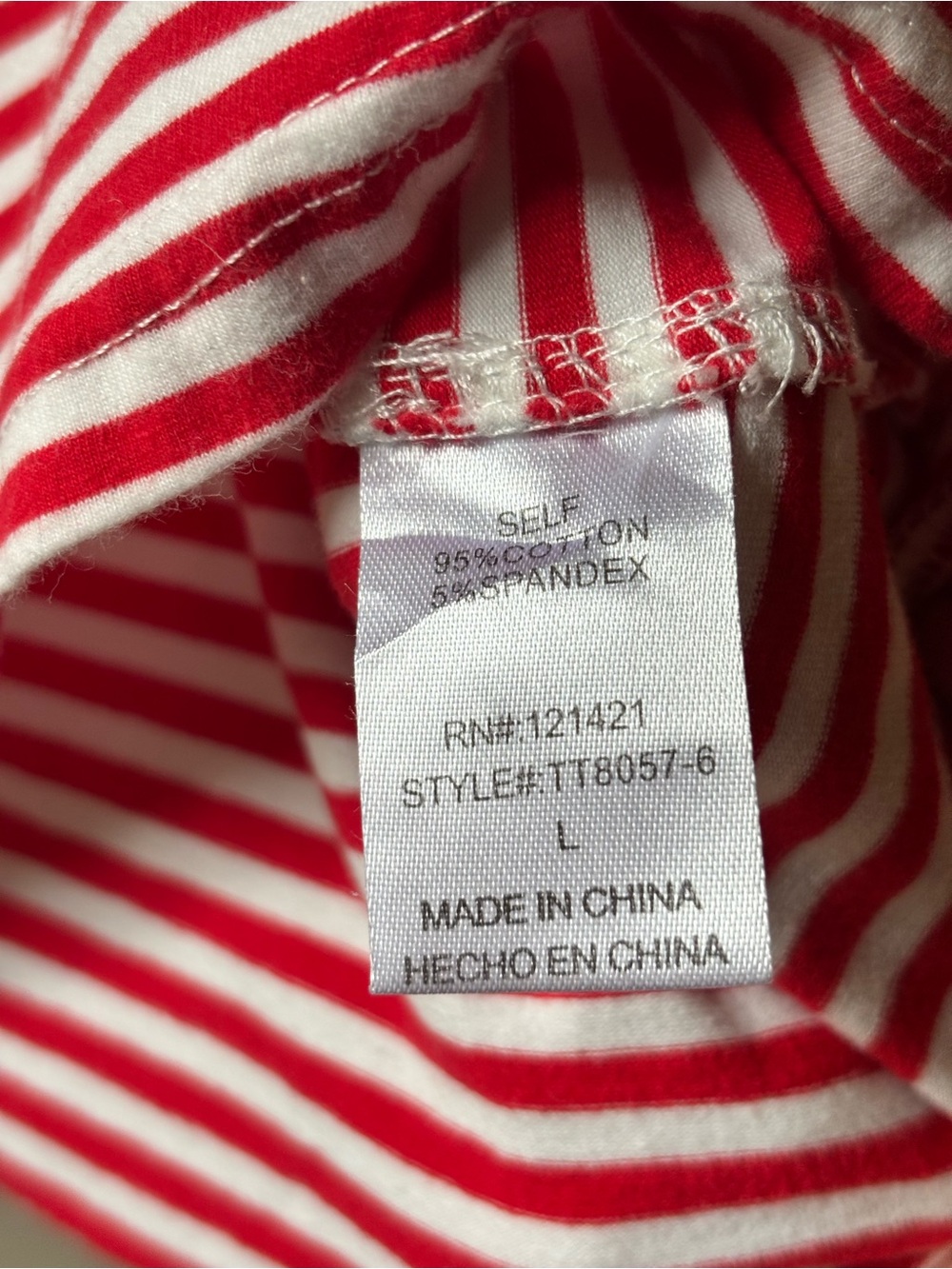 Ellison Striped Shirt Boatneck Red Nautical French Girl Summer Top EXC Large - Picture 6 of 7